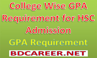 GPA Requirement HSC Admission 2020-21