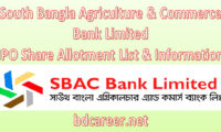 South Bangla Agriculture & Commerce Bank Limited IPO Share Allotment List & Information 2021