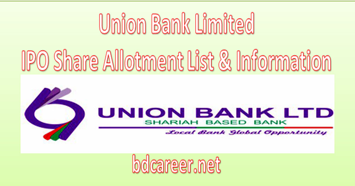 Union Bank Limited IPO Share Allotment Result 2022