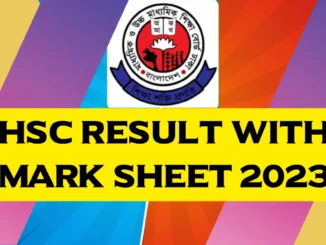 HSC Result mark sheet